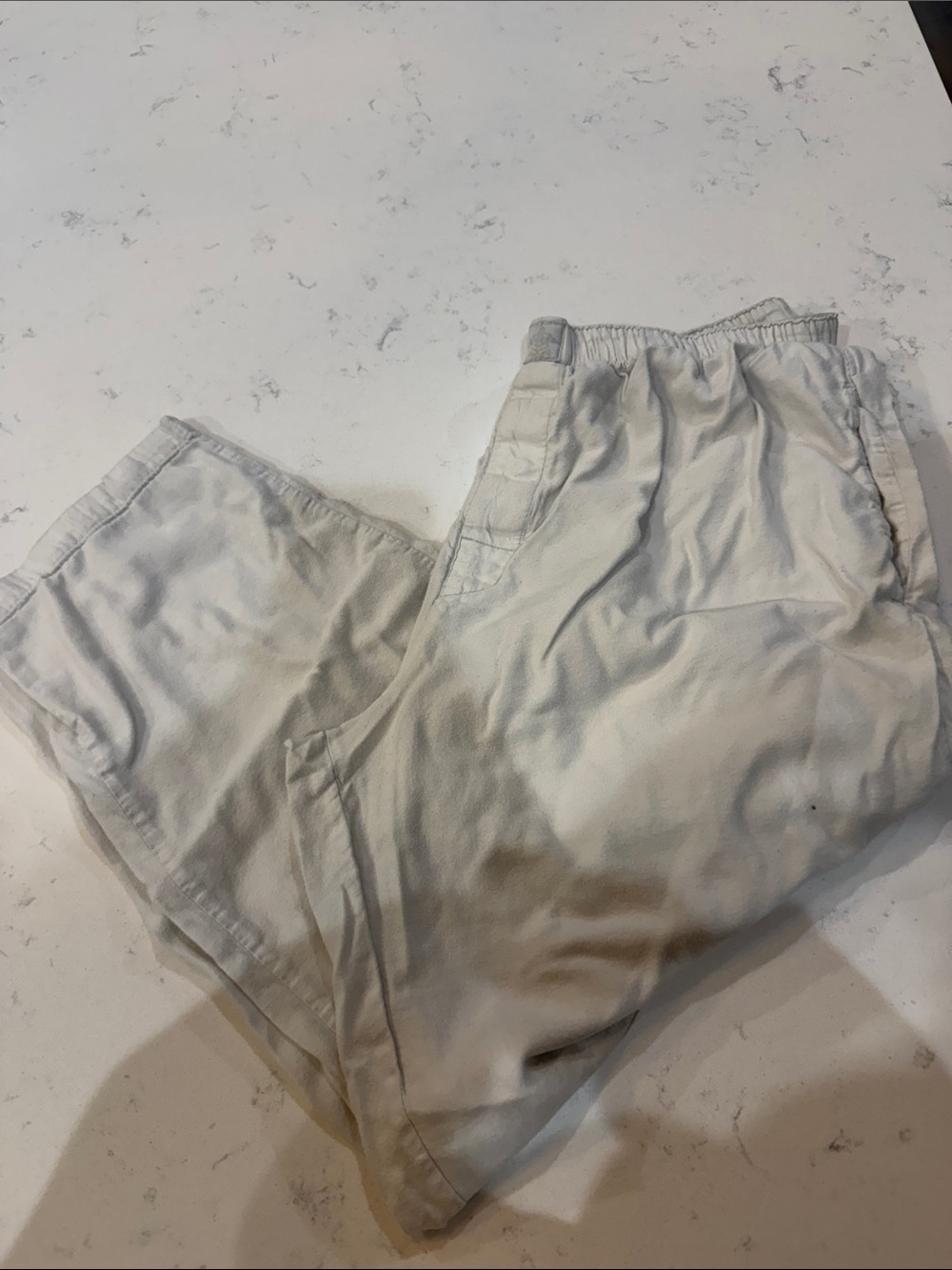 SKIMS Off-White Track Pants with Elastic Waist